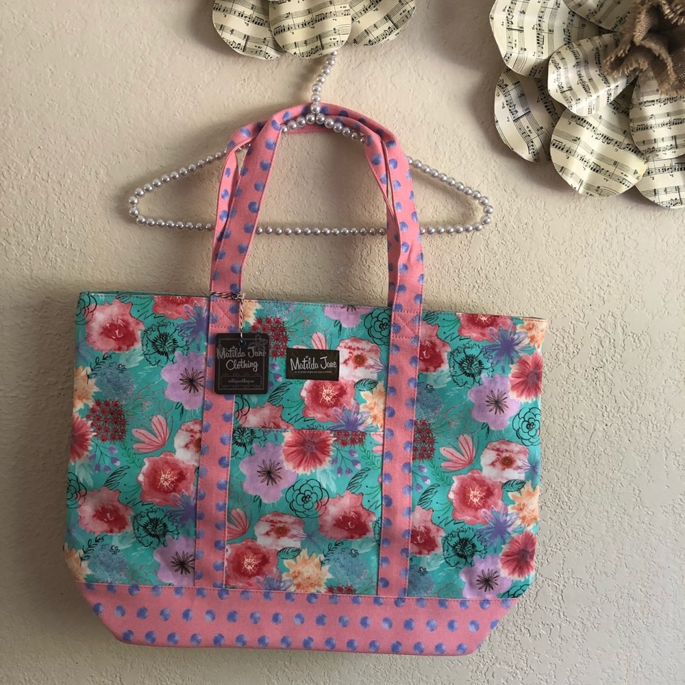 Matilda Jane tot-ally floral tote shopping bag NWT
